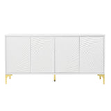 Multi-Functional Storage Cabinet,Four-Door Sideboard with unique texture,Adjustable Shelves, W2696P279989