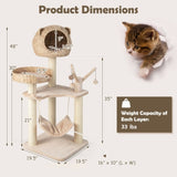 Five-story cat tree with hammock 71744502