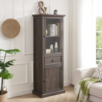 ZUN Tall Storage Cabinet, Freestanding Cabinet Glass Door and Shelves, Sideboard cabinet, Cabinet W2275P206603