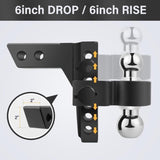 ZUN Adjustable Trailer Hitch- Drop Hitch/Tow Hitch with 2inch Receiver - 6" Drop/Rise with 2" and 77083233