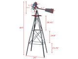 8FT Weather Resistant Yard Garden Windmill Gray & Red 43774607