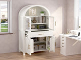 71" Tall Arched Kitchen Pantry Cabinet with Glass Door, Farmhouse Storage Pantry Cabinet with W2917P384735