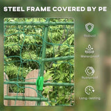 Outdoor Metal Garden Trellis with Climbing Net,57" x 66" x 81", Green 02505931