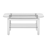 Rectangle Tempered Glass Coffee for Livingroom, Tea for Waiting Room, Modern Side Coffee W1005P261281