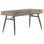 ZUN Rustic Driftwood and Dark Bronze 1-drawer Writing Desk B062P153668