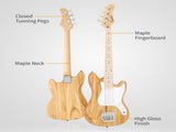 4 String 30in Short Scale Thin Body GB Electric Bass Guitar with Bag Strap 32465632
