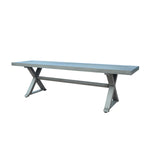 ZUN Modern Outdoor Aluminum Dining Bench, Dark Gray 66537.00DGRY