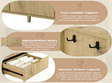U-Style Modern Wave-Pattern Sideboard with 3 Drawers, Large Storage Buffet Cabinet with Hooks and N711P345172O