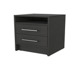 Black 2-Drawer Nightstand B062P230638