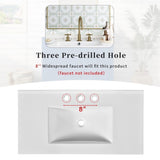 36inch Bathroom Vanity with Ceramic Sink, Bathroom Storage Cabinet with 2 Drawers& Shelf, Solid Wood N710P197024C