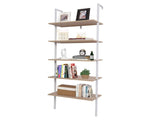 5-Shelf Wood Ladder Bookcase with Metal Frame, Industrial 5-Tier Modern Ladder Shelf Wood 89161253