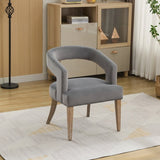 ZUN 25.79" Wide Modern Barrel Open Back Accent Chair with Wooden Legs for Dining Room, Club, Kitchen and W3118P254209