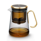 Bonston heat-resistant glass teapot, magnetic switch, dark grey glass, Gold handle, 23.6 oz, BP19 47619590