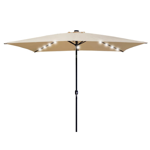 ZUN Outdoor Patio Umbrella 10 Ft x 6.5 Ft Rectangular Market Table Umbrella with Crank and Push Button 88895356