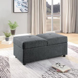 Gray Color Stylish 1pc Storage Ottoman Convertible Chair Foam Cushioned Fabric Upholstered Solid B01166425