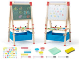 3-in-1 Wooden Kid's Easel NaturalBlue, Magnetic Chalkboard/Whiteboard 60 Accessories 76193261