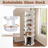 Rotating Shoe Rack Tower, 6-Tier Spinning Shoe Rack, Free Standing 360&deg Revolving Shoe Organizer, 16371756