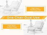100*65*101cm High Back Belt Waist Pillow Log Color Solid Wood Armrest Backrest Seat Frame Iron Frame 98571853