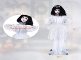 49" Halloween Animatronic Doll Girl Prop, Sound & Button Activated with Glowing Red Eyes, Shakeable 22848715