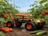 Garden Cart Rolling Scooter, Adjustable Height Heavy Duty Scooter, Rolling Garden Cart with 4 Wheels 64653534