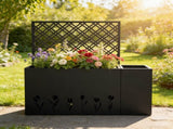 2-Piece Metal Planter Box with Trellis - 23.6in Depth Raised Garden Bed for Outdoor Indoor Use, W1586P455900