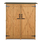 Fir Wood Shed Garden Storage Shed Wood Color & Green 48756444