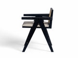 27" Height, Cream Grey Woven Cane Plastic Backrest Bar Stool - Foam-Padded Fabric Seat & Durable N780P237930B