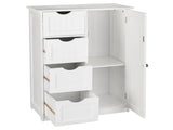 Tall Bathroom Cabinet with 1 Door 4 Drawers Vertical-Slat Finish Painted MDF Storage Cabinet 91171746