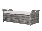 106*52*46cm Iron Frame Can Accommodate Gray Gradient Footstool Locker Rattan Locker 16976080