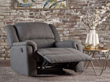 Charcoal Fabric Glider Recliner with Swivel, Manual Reclining Chair 61368.00CCL