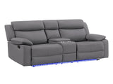 Blanche Grey Console Reclining Loveseat with LED Lights B201P412052