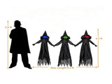3 Pack Halloween Yard Stakes Set, Color Changing Lighted Heads with Timer, Black Robe 86989038