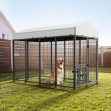 ZUN Large Dog Kennel Outdoor Pet Pens Dogs Run Enclosure Animal 8'L x 4'W x 5.6'H T3210P294080