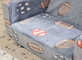 Kids Foldable Sofa Bed with Night Glow 2-in-1 Convertible Childrens Lounge Chair, Soft Flannel 76699199