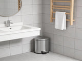 2 Pack Bathroom Trash Can, 1.3 Gallon Stainless Steel Step Garbage Bin with Lid, Silver 72233778