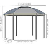 ZUN 144x144 Inch Round Outdoor Gazebo, Patio Dome Gazebo Canopy Shelter with Double Roof, Netting 20014471