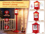 5FT Christmas Street Lamp Post with 3 Snowmen Scene, Snowfall, Warm Light & Holiday Music, 97288260