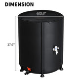 ZUN 50 Gallon Folding Rain Barrel Water Collector Black 46386825