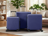 PP Trolley Case 20in 24in 28in 3PCS Suitcase Set Navy Blue 11758724