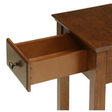 Walnut Accent Table with Bottom Shelf B062P181378