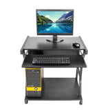 ZUN Moveable Four-wheel Computer Desk Black 73764478