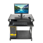 ZUN Moveable Four-wheel Computer Desk Black 05528576