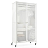 Modern Mobile Closet Armoire - 31.5"x14.5"x58" Size, Visible Doors, Adjustable Shelves & Hanging 85119250