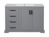 36" Modern Bathroom Vanity with Ceramic Sink, Soft-Close Door, Adjustable Shelf & 3 Drawers, Ample N729P280194E
