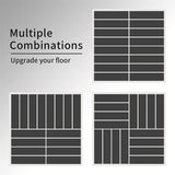 Patio Interlocking Deck Tiles, 12"x12" Square Composite Decking Tiles, Four Slat Plastic Outdoor W1859P181784
