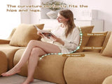 Soft Teddy Fabric Boneless Sofa,No Assembly Required Streamlined Design,Anti-Slip Design 32D High W714P357216