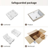 Rectangular Undermount Bathroom Sink Vessel Sink,Undermount Bathroom Sink Rectangle, White Ceramic W3402P326494