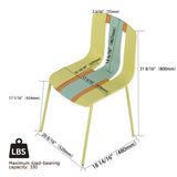 Summer - 4-Pack Modern Striped Color Block Chairs Indoor/Outdoor PP Plastic Seat & Sturdy Metal W3450P322861