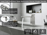 Single Handle Bathroom Faucet Lavatory Faucet Stainless Steel Single Hole-T20, Brushed NickelUnable 28474129