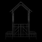 Metal Garden Arch with Gate with planter W80.71*H97.24 Climbing Plants Support Rose Arch Outdoor W1586P278425